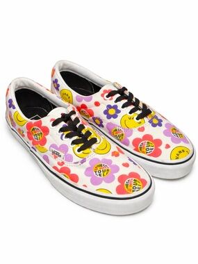 Vans Smiley Flower Sneakers Dopamine Aesthetic Y2K Retro Cute 8.5